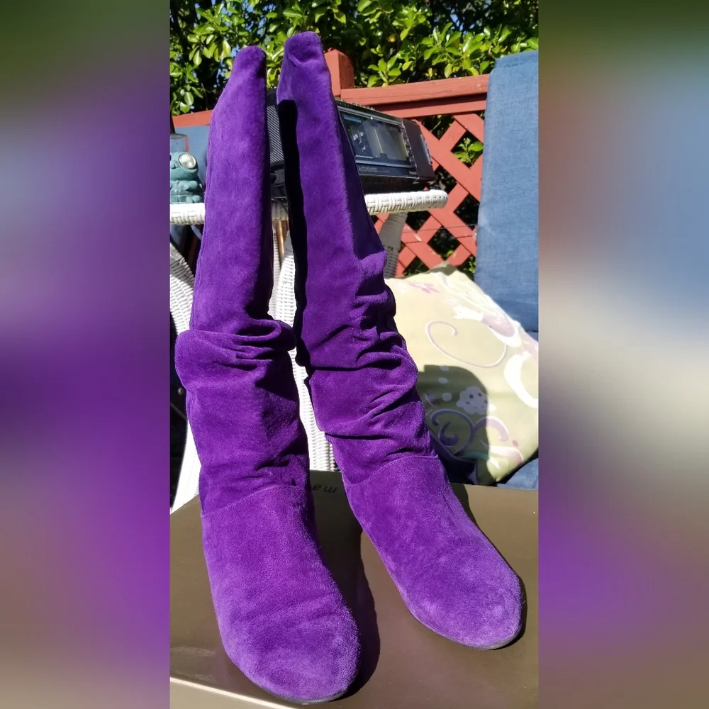 Purple Women's Flat Boots - Picture 4 of 11